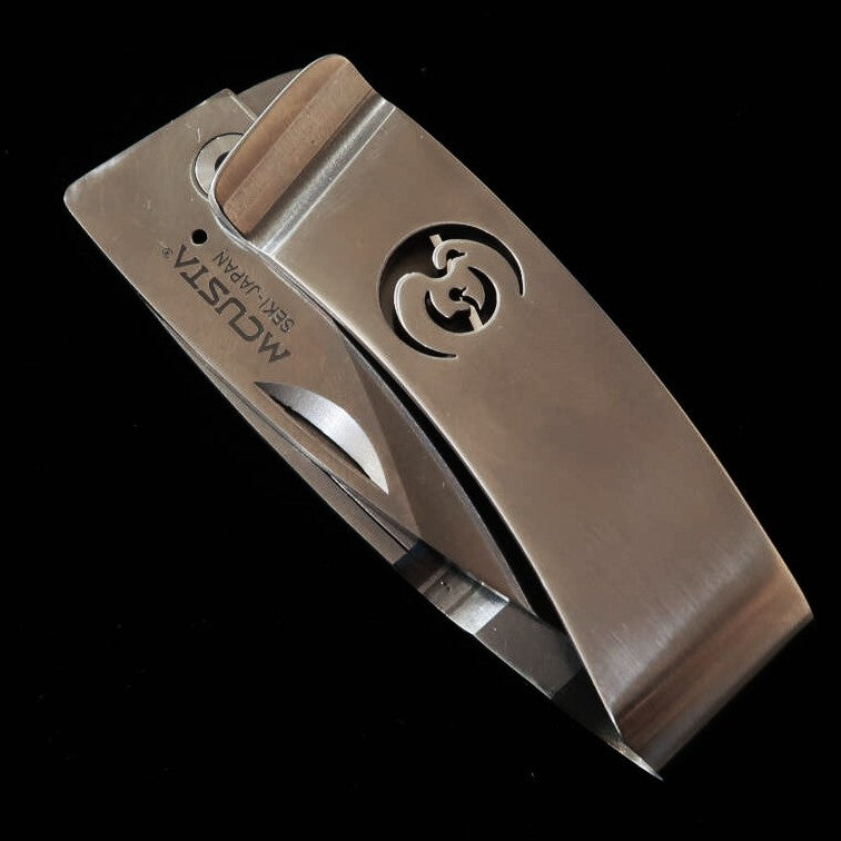 MCUSTA – clip de poche « blason de famille » grue MC-0083, couteau pince-argent (50 mm)