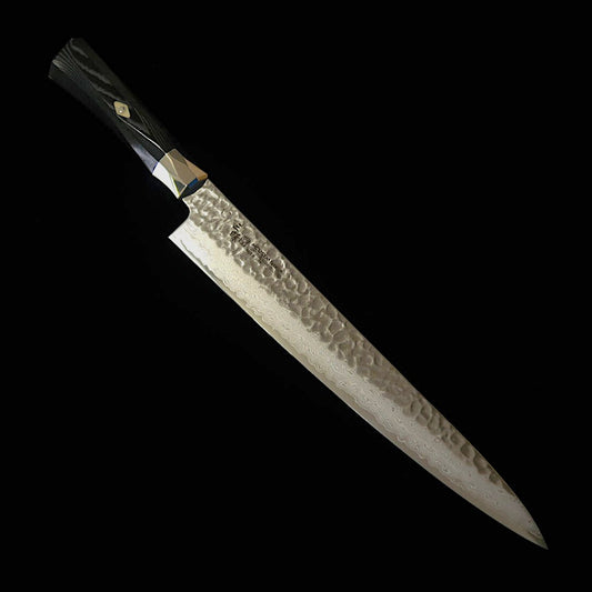 [Nouvel incontournable] Zanmai (Mcusta) Supreme Twisted – Sujihiki – Tsuchime – Noir (240/270 mm)