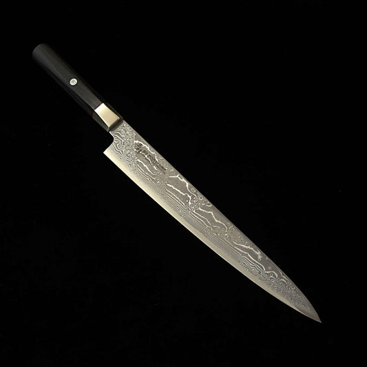 [Nouvel incontournable] Zanmai (Mcusta) Hybrid Damascus Splash – Sujihiki (240/270 mm)