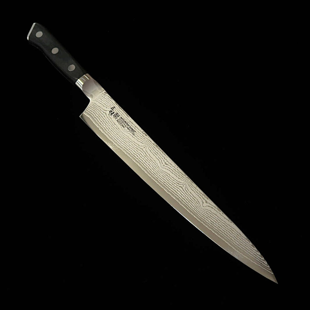 [New Standard] ZANMAI MCUSTA Classic 3 Damascus Sujihiki, Black (240mm)