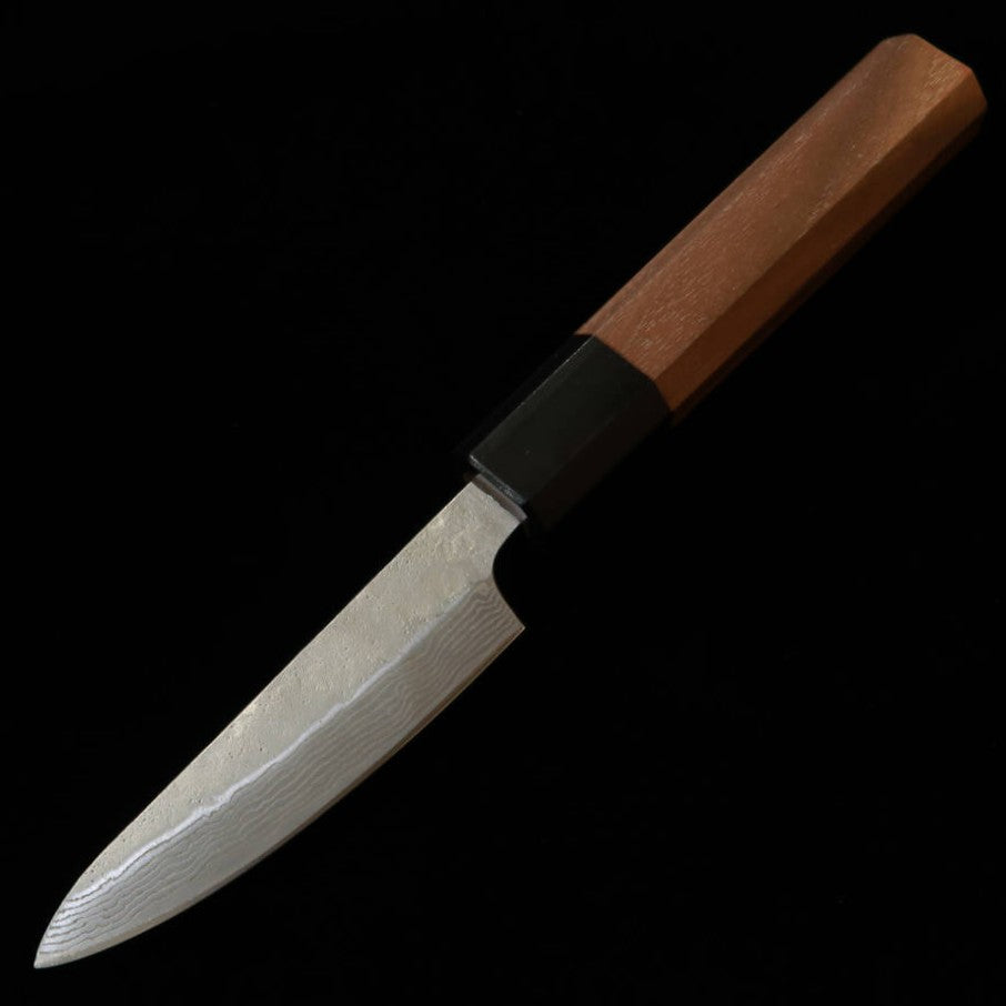 三浦MIURA ペティ 440C  ニッケルダマスカス 33層 鎚目 胡桃柄（80mm）