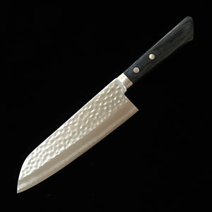 MIURA Kokusen Santoku, VG10, Polished Finish with Navy Western-Style Handle (165mm)