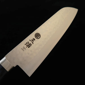 MIURA Kokusen Santoku, VG10, Polished Finish with Navy Western-Style Handle (165mm)