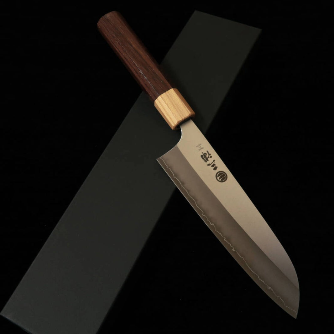 MIURA Miura, santoku VG10W, acabado nacarado, mango de palisandro y zelkova (165 mm)