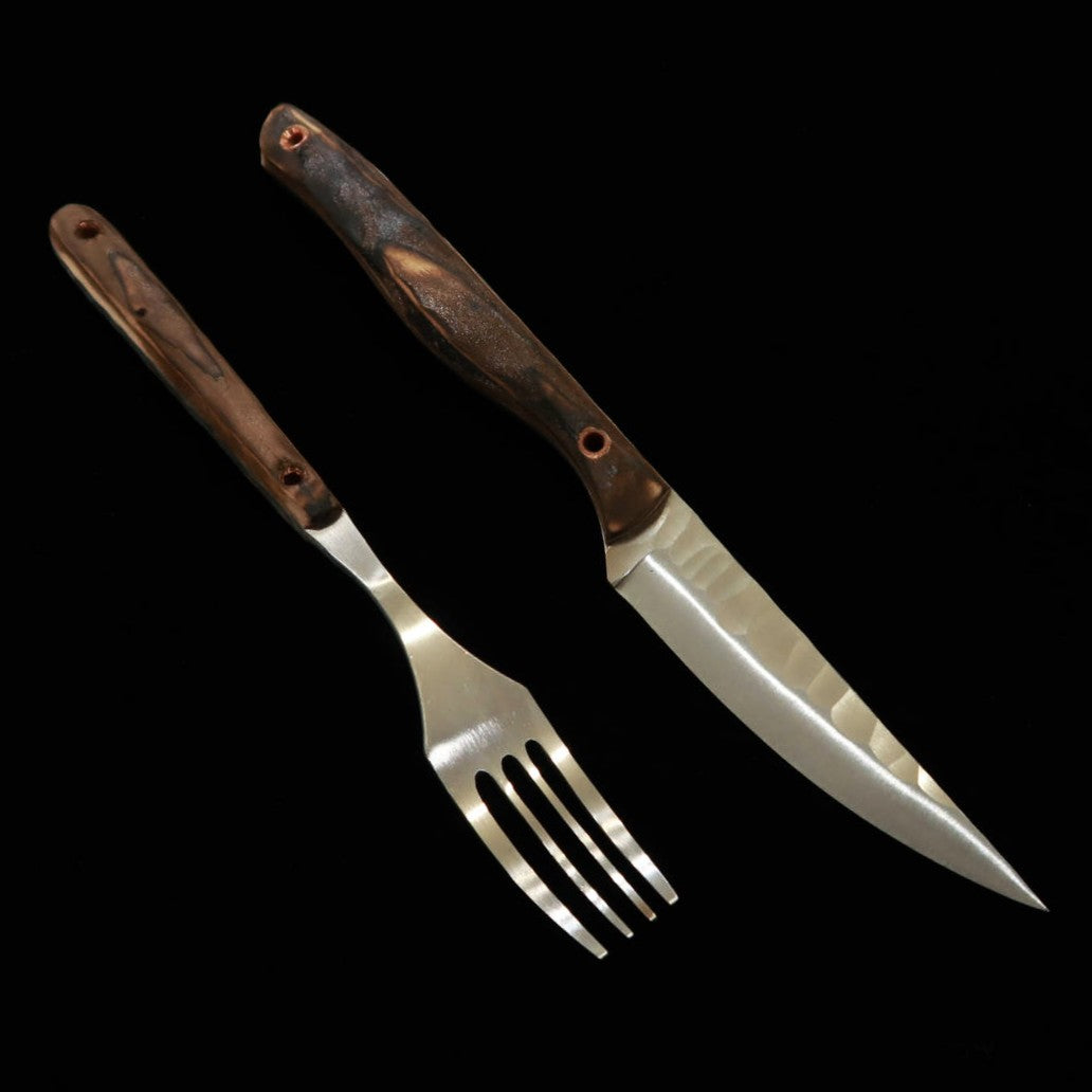 Prometheus Thor couteau & fourchette de table HS, manche en bois (80 mm)