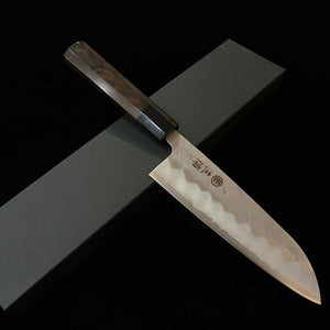MIURA – Santoku Gingami n°3, finition nashiji, manche octogonal en ébène (165 mm)