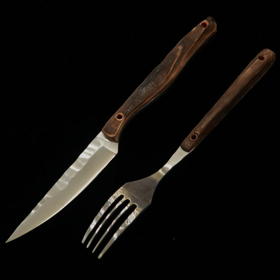 Prometheus Thor couteau & fourchette de table HS, manche en bois (80 mm)