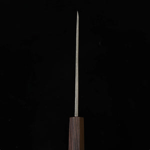 Shirasagi, gyuto de un solo bisel, acero Aogami #2, acabado negro forjado, martillado, mango integral de ébano (210 mm)