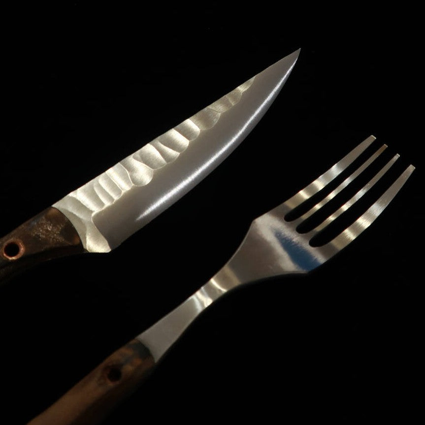 Prometheus Thor couteau & fourchette de table HS, manche en bois (80 mm)