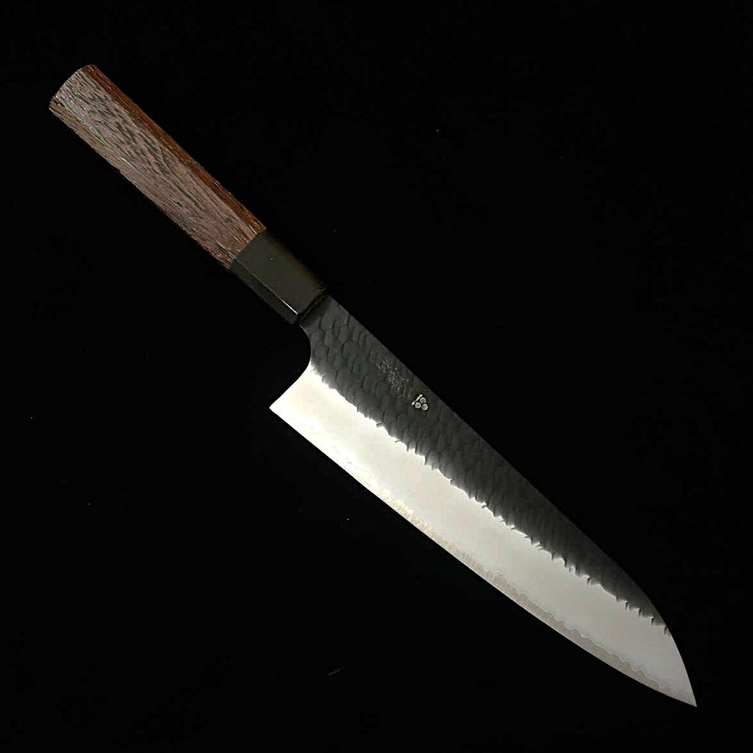 二唐刃物鍛造所 NIGARA 牛刀 SG2 鎚目黒打 ウェンジ八角柄（210mm）