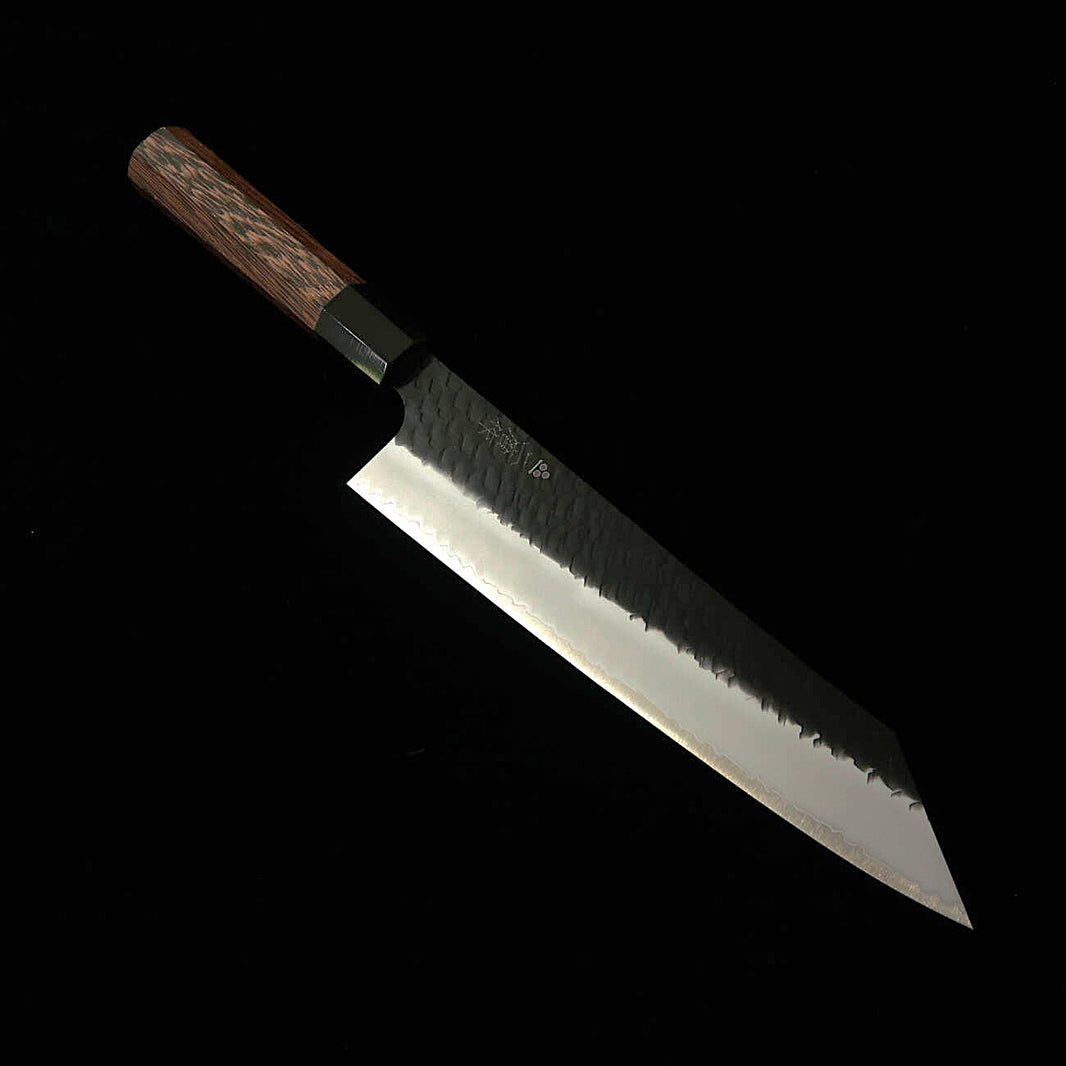 二唐刃物鍛造所 NIGARA 切付牛刀 SG2 鎚目黒打 ウェンジ八角柄（240mm）