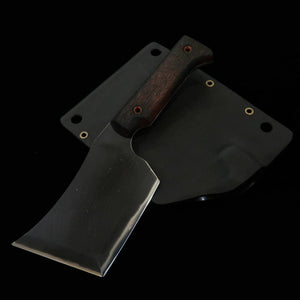 ZERO Kaji Black Cat II 80crv2 Knife with Natural Wood Handle and Kydex Sheath (110mm)