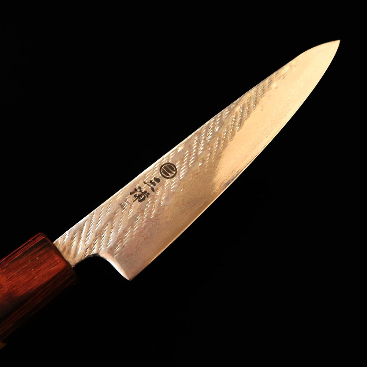 三浦MIURA ペティ 銀紙三号 縄目 ダマスカス 欅八角柄（135mm）