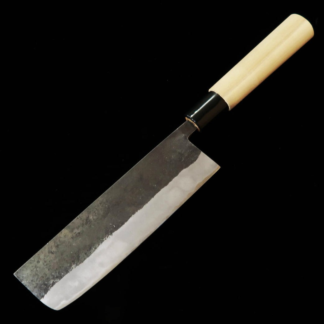 MIURA cuchillo nakiri Aogami nº2 acabado negro, mango de magnolia con virola de resina (165 mm)