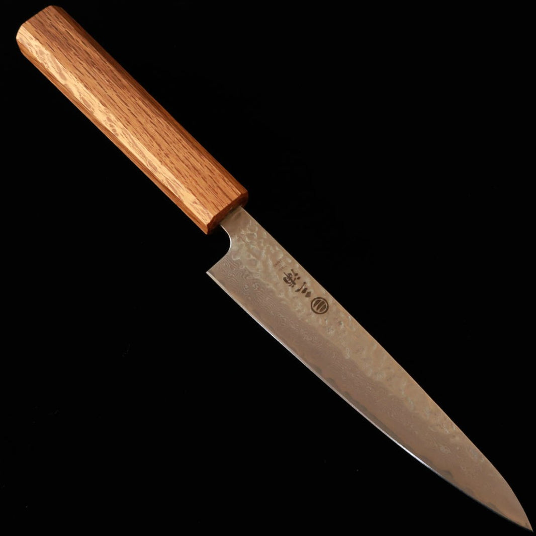MIURA Petty, AUS10 (10A) Hammered Damascus with Clear Oak Octagonal Handle (135mm)