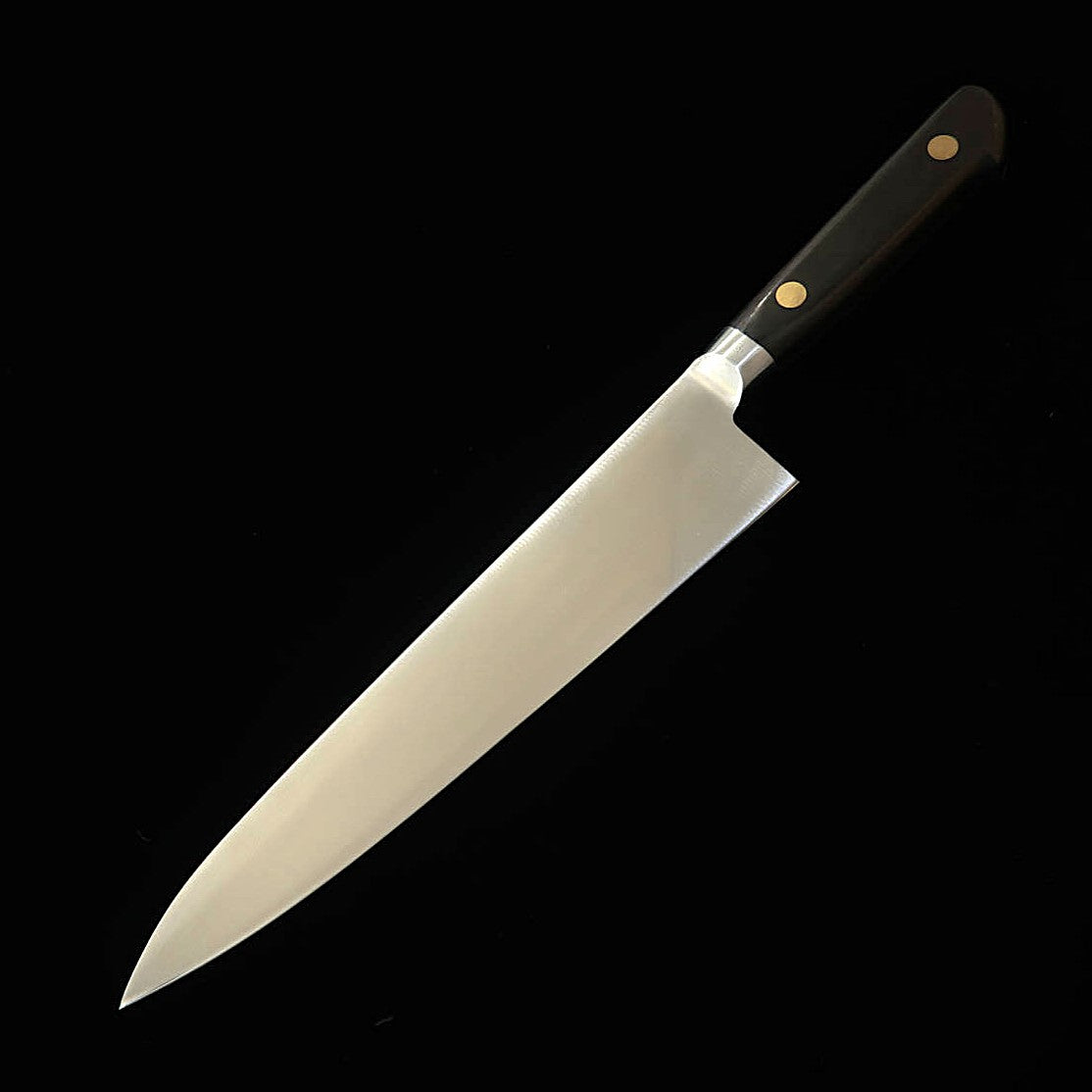 ミソノMISONO 牛刀 EUカーボン 花彫刻入り 黒合板柄 （210mm）