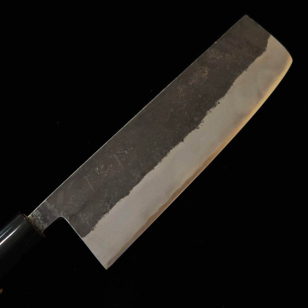 MIURA cuchillo nakiri Aogami nº2 acabado negro, mango de magnolia con virola de resina (165 mm)