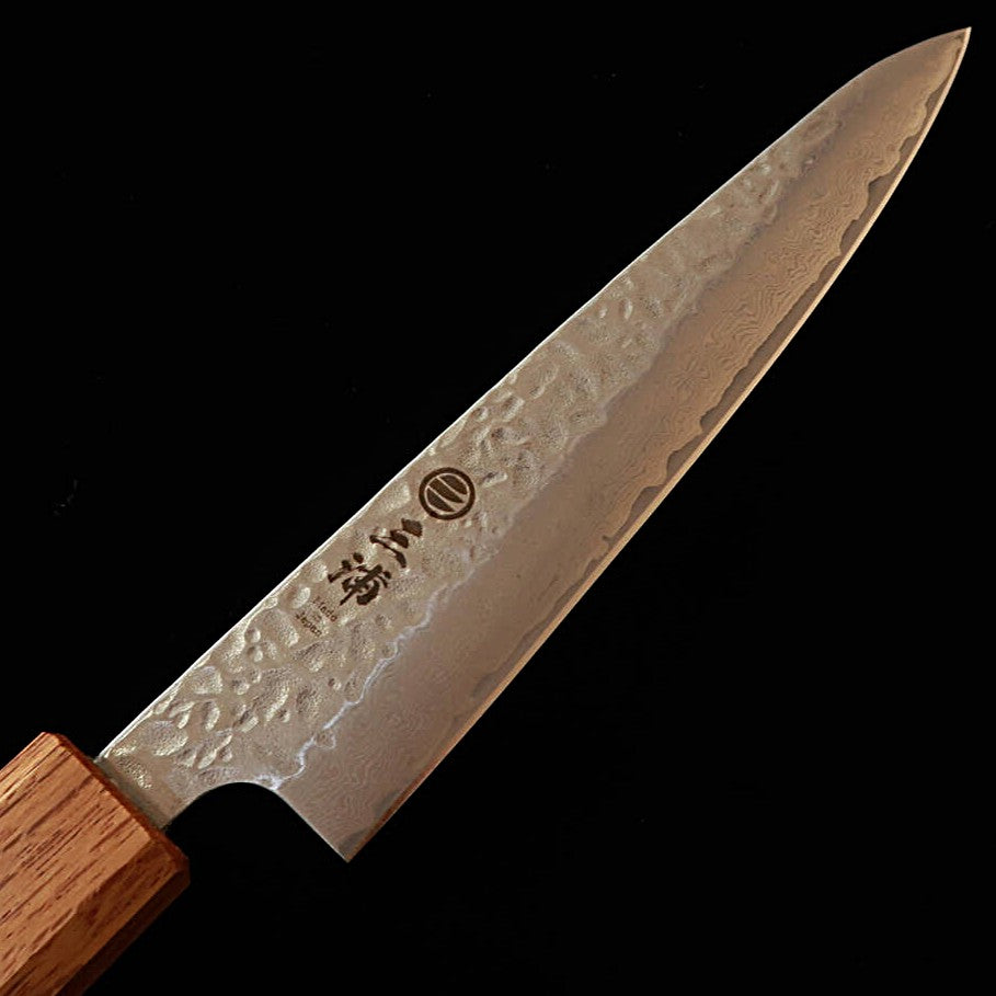 Couteau utilitaire (Petty) Miura, acier AUS10A, Damas martelé "Transparent", manche octogonal en chêne (Kashi), (135mm)