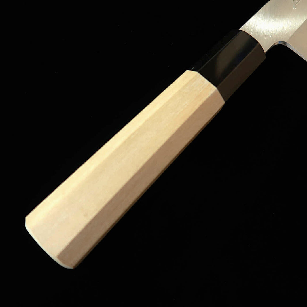 HADO HADO Junpaku Acero Shirogami nº1 núcleo blanco con inox Santoku mango octogonal de cuerno de búfalo (180 mm)
