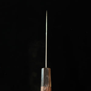 HATSUKOKORO Shoshin « Fūsen » santoku kiritsuke, acier Gin-3, damas noirci, manche octogonal en wengé (170 mm)