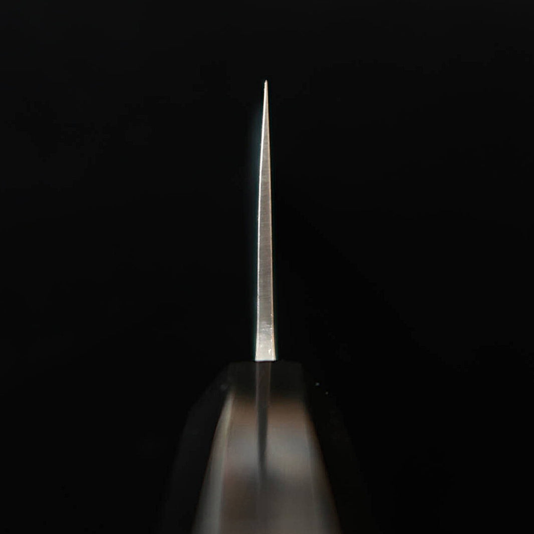 Miura MIURA Santoku aço branco (Shirogami), damasco, cabo octogonal em ébano (165 mm)