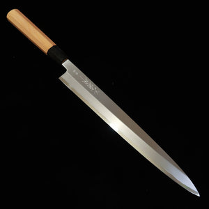 三浦 MIURA 柳刃 青紙一号 青波 鞘付き 一位水牛柄 （300mm）
