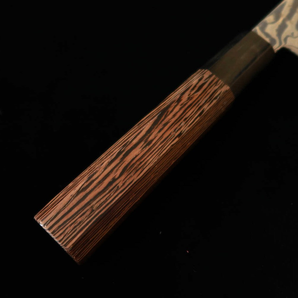 Hatsukokoro HATSUKOKORO Fuusen Kiritsuke Gingami nº3 Damasco ennegrecido, mango octogonal de wengué (210 mm)