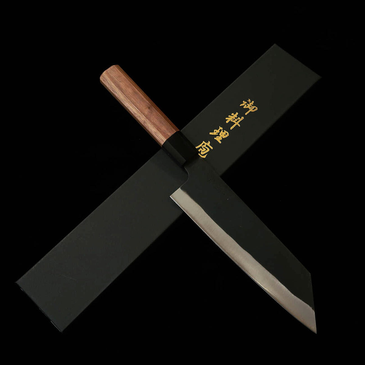 HIDARI YORIMITSU – Bunka, Aogami n°1, finition kuro-uchi, manche en noyer (200 mm)