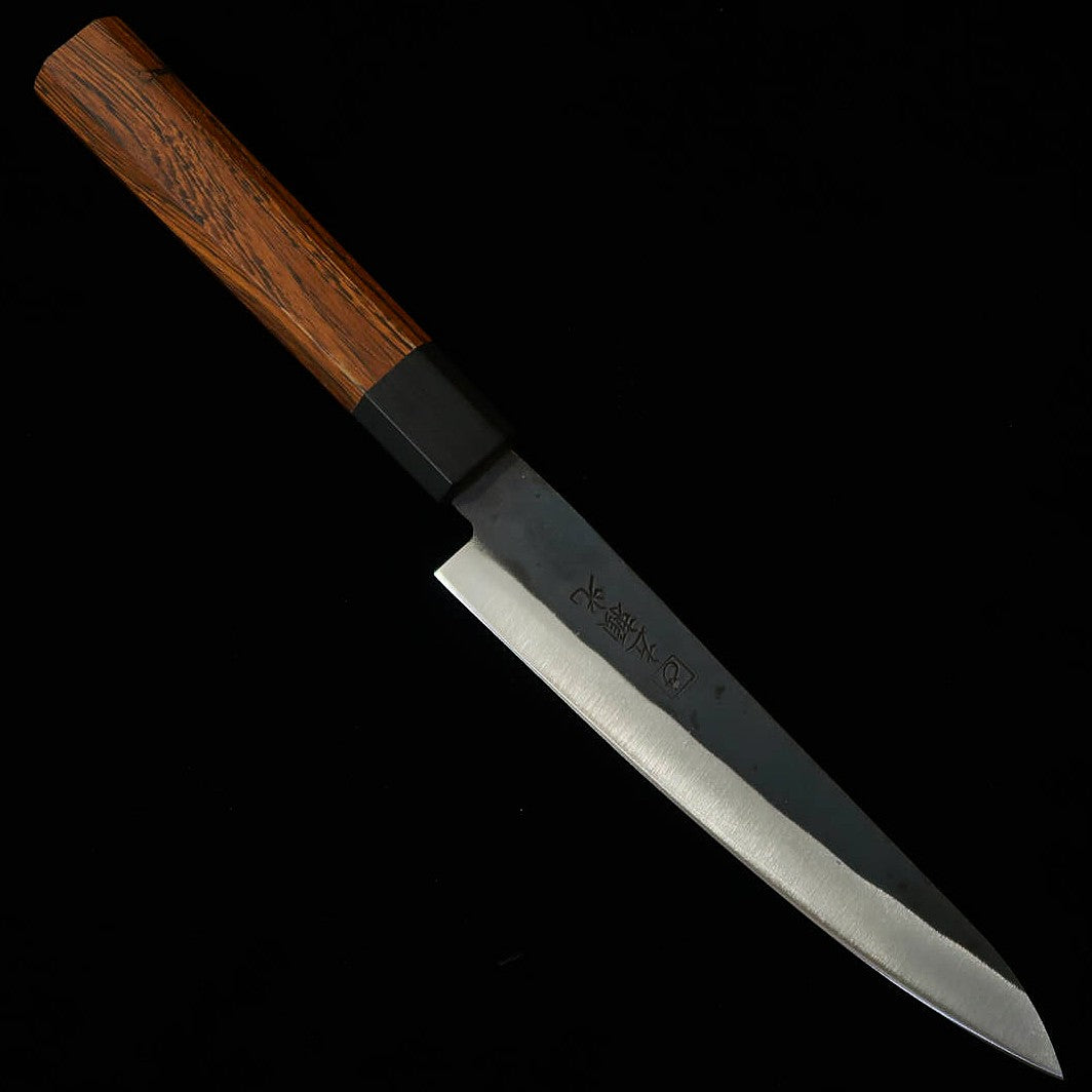 HIDARI YORIMITSU Petty, Aogami No.1, Kurouchi Finish with Walnut Handle (150mm)