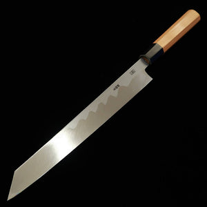 三浦 MIURA 切付柳刃 青紙一号 青波  一位八角柄 鞘付き（270/300mm）