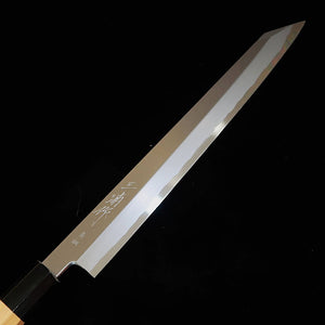 三浦 MIURA 切付柳刃 青紙一号 青波  一位八角柄 鞘付き（270/300mm）