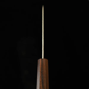 Nigara Hamono Nigara SG2 Polished Tsuchime Santoku with Ebony Octagonal Handle (180mm)