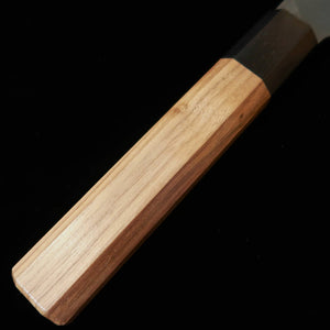 Hidari Yorimitsu gyuto, aço Aogami #1, acabamento kuro-uchi, cabo de nogueira (210 mm)
