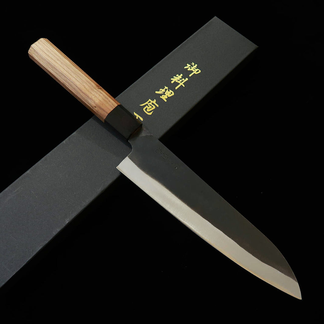 左頼光 HIDARI YORIMITSU 牛刀 青紙一号 黒打ち 胡桃柄 （210mm）