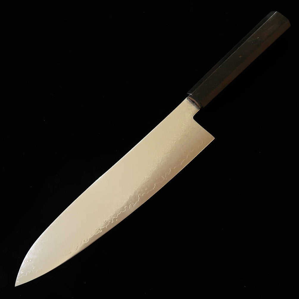 三浦 MIURA 牛刀 VG10  全面ダマスカス 黒檀一体型柄（210mm）