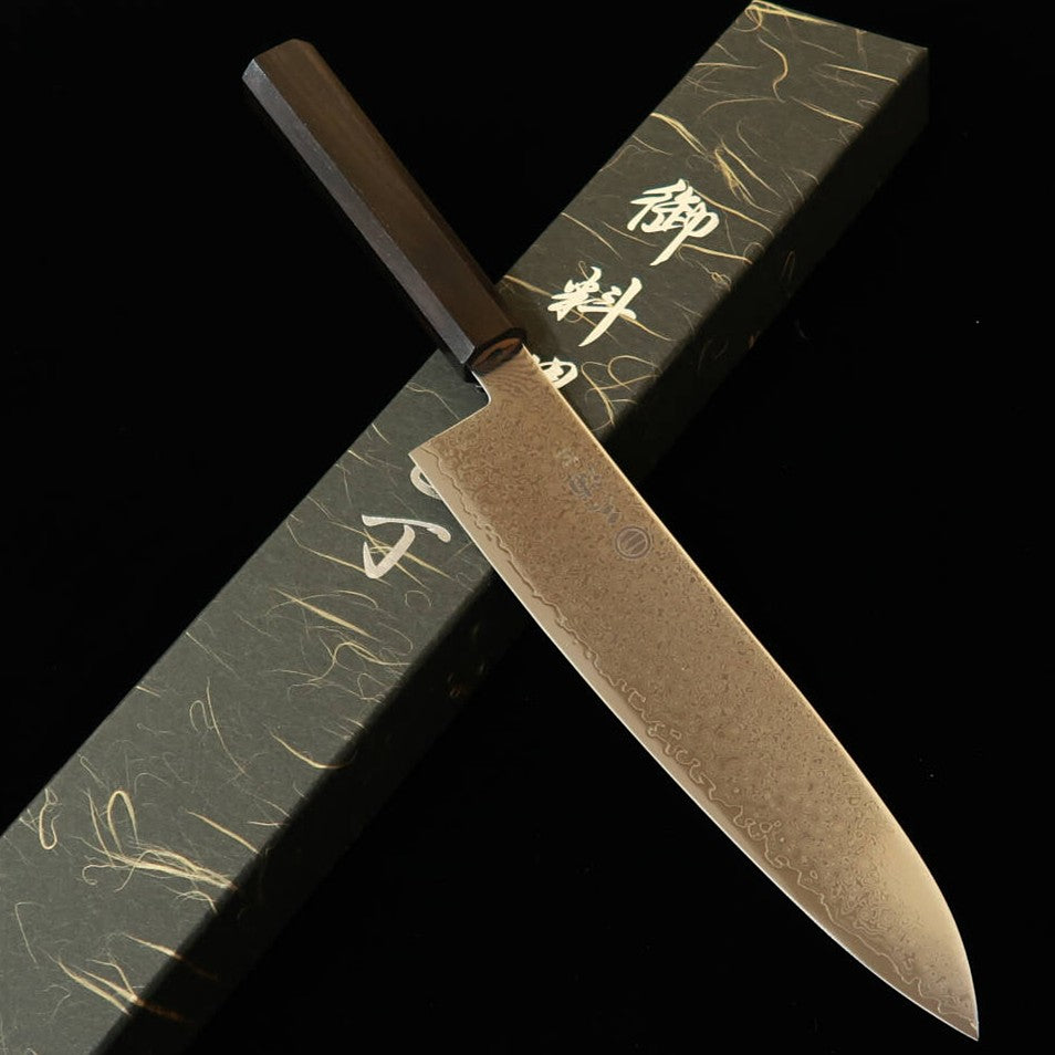 Miura MIURA Gyuto VG10 Damasco integral cabo monobloco de ébano (210 mm)