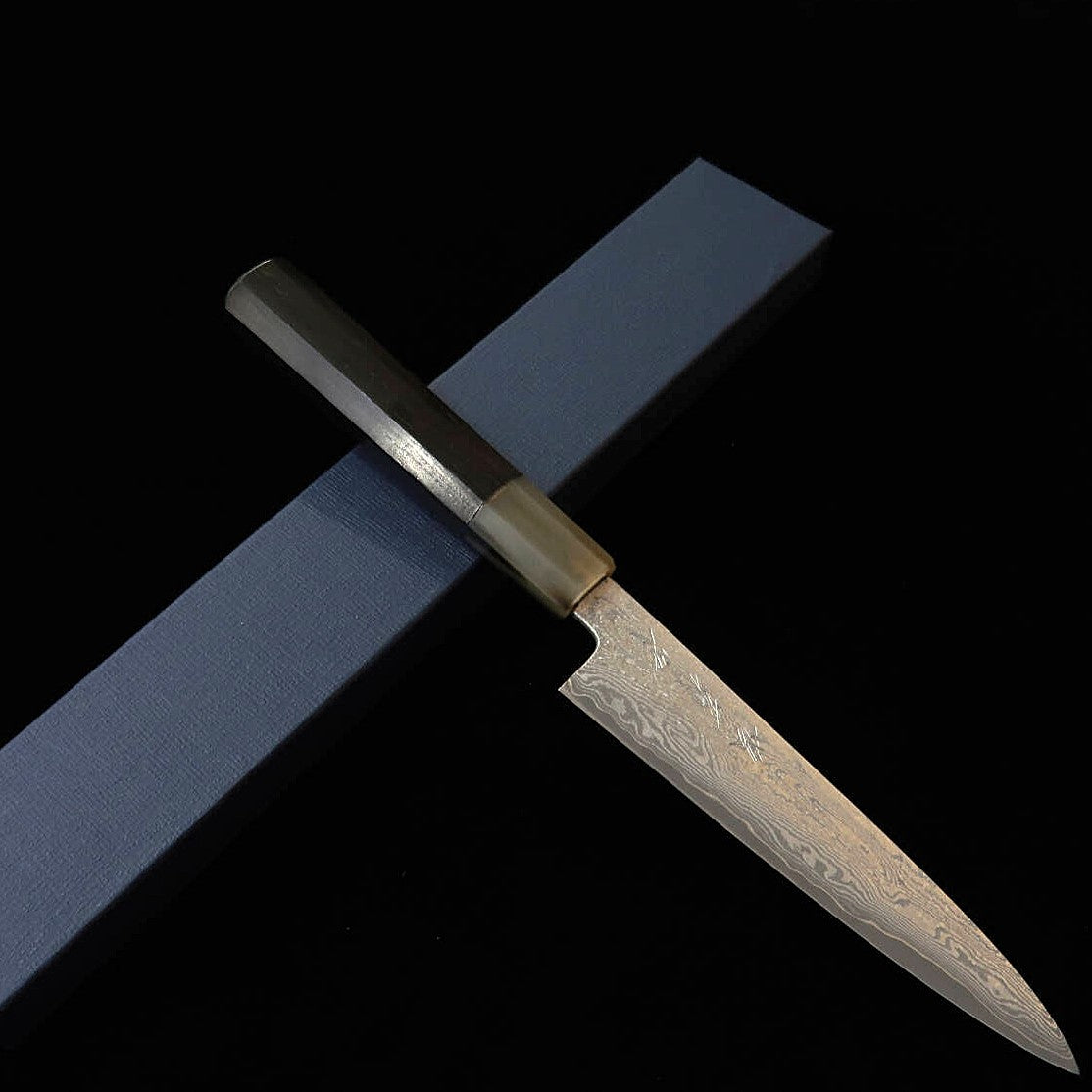 堺菊守 SAKAI KIKUMORI 星雲シリーズ ペティ VG10 黒檀白水牛柄  (150mm)