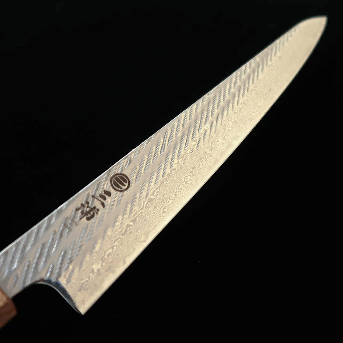 MIURA Miura sujihiki AUS10 (10A), damas motif corde, manche octogonal en chêne transparent (240 mm)