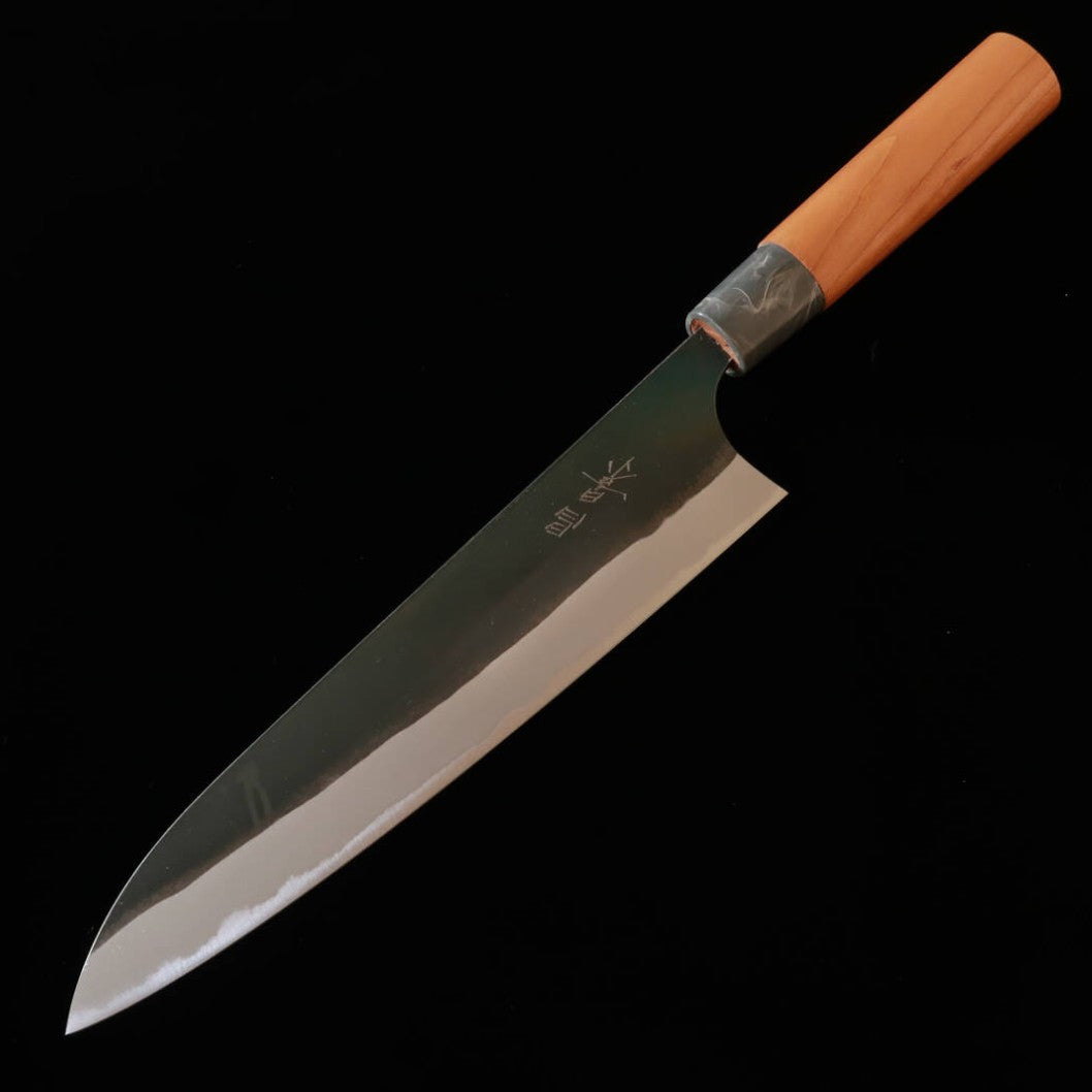 MASAKAGE Mizu Blue steel No. 2 Gyuto with Kurouchi Finish and American Cherry Handle (210mm)