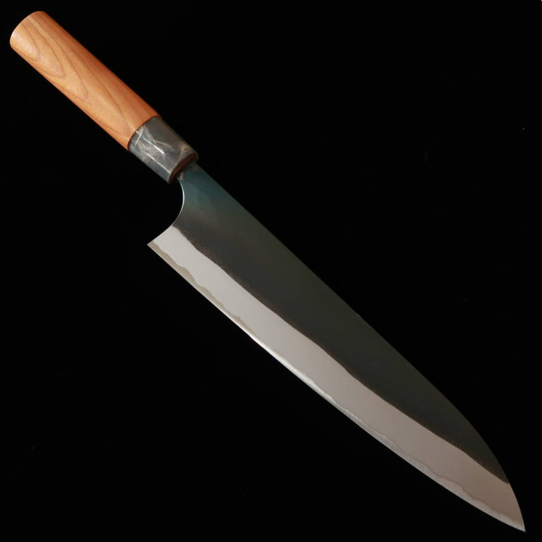 MASAKAGE Shokkei Suigyu Gyuto Aogami n°2, finition kuro-uchi, manche en merisier américain (210 mm)