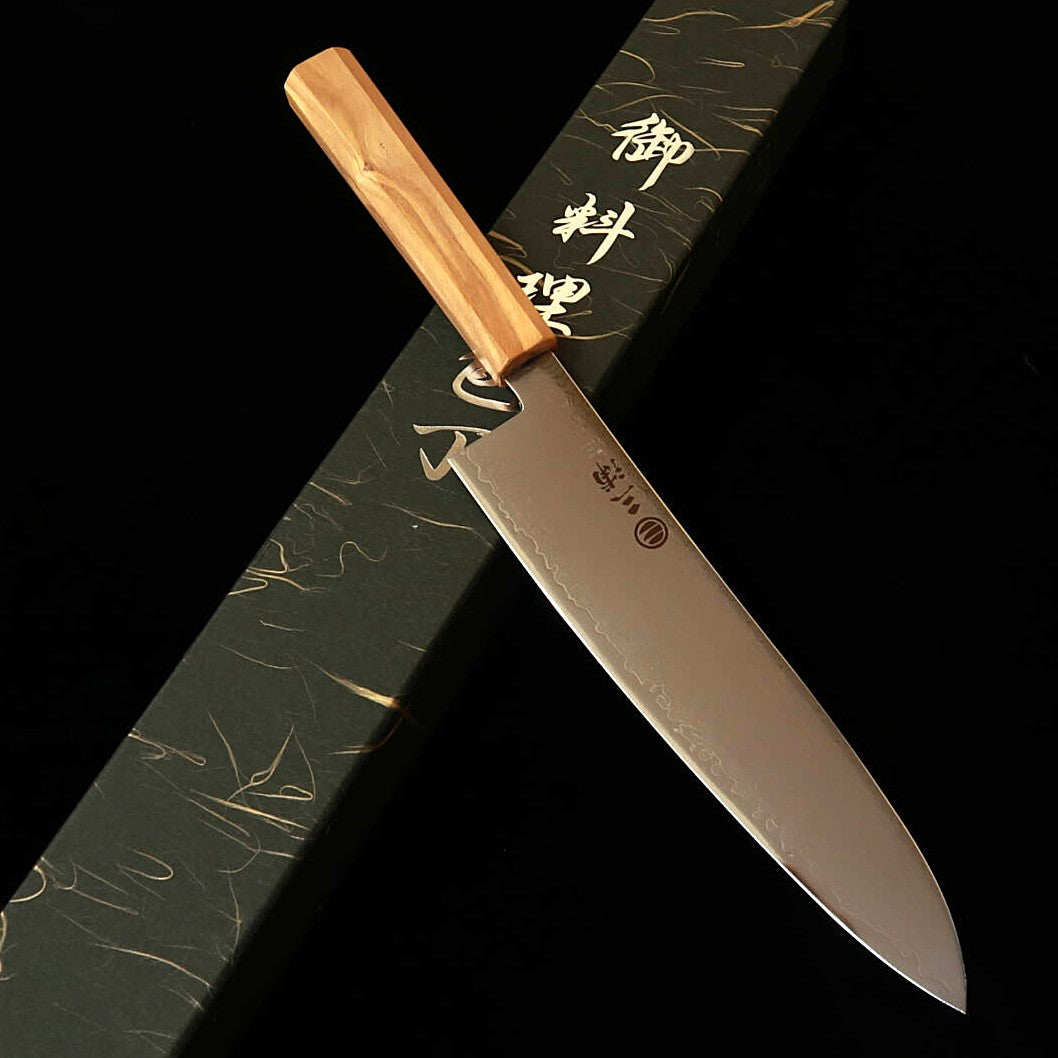 MIURA Gyuto VG10 Damasco integral Cabo monobloco em oliveira (210 mm)