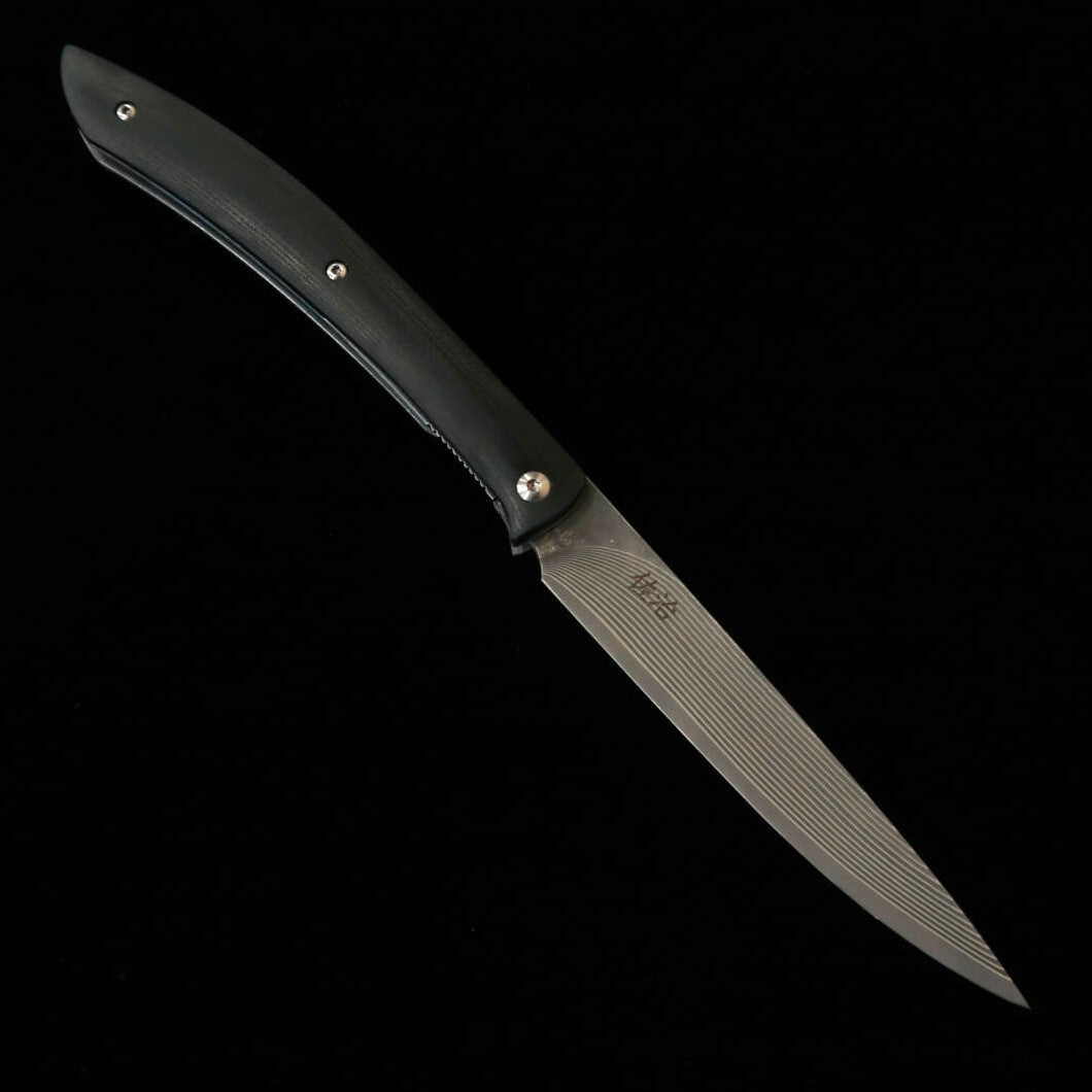 SAJI TAKESHI R2 faca de steak dobrável micarta preta (100 mm)