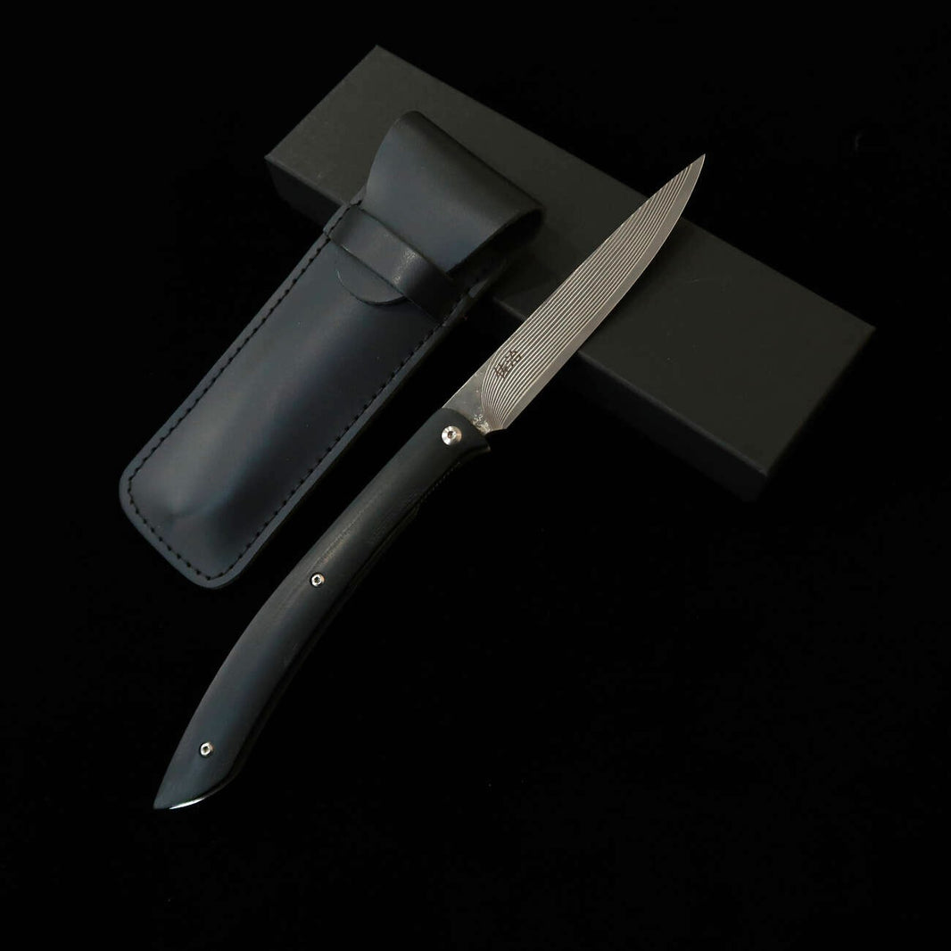 SAJI TAKESHI R2 faca de steak dobrável micarta preta (100 mm)