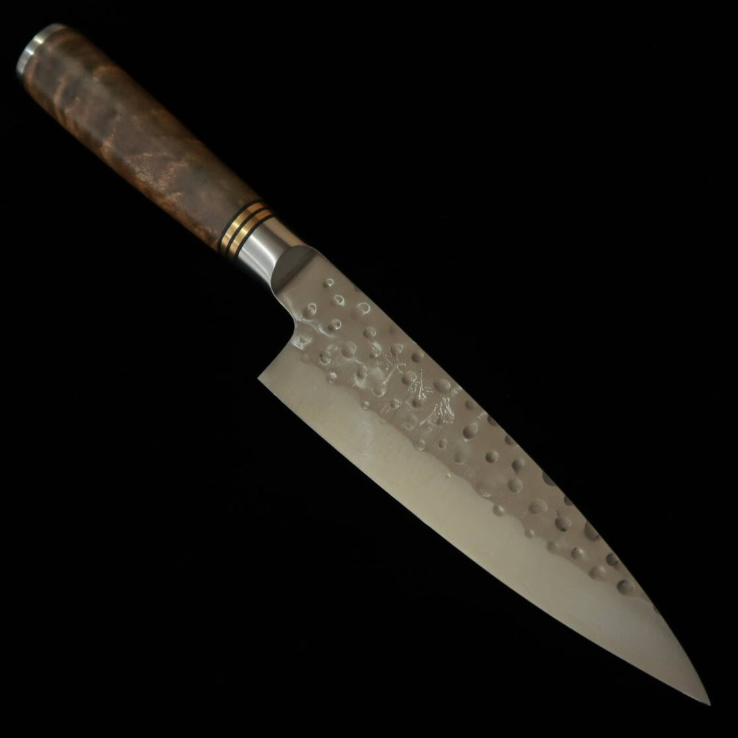 TAKESHI SAJI Petty SG2 tsuchime cabo de burl de marfim (karin) (130 mm)