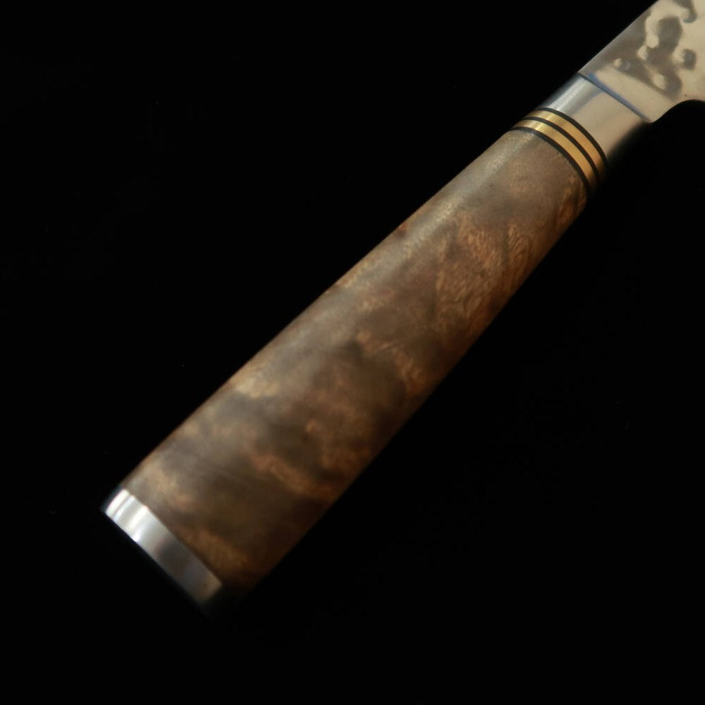 TAKESHI SAJI Petty SG2 con Mango Martillado Madera de Burl (130 mm)