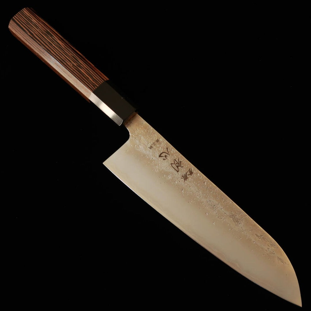 HATSUKOKORO Ginhō – Gingami n°3, finition nashiji, santoku, manche en wengé (170 mm)