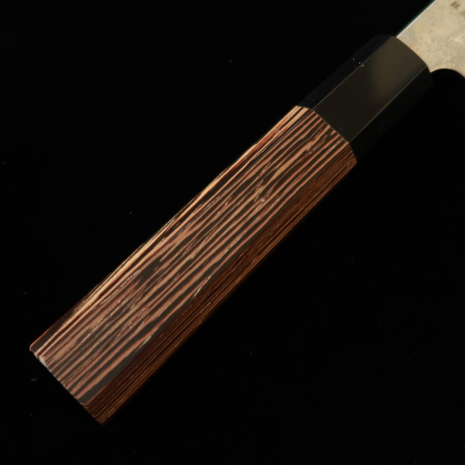 HATSUKOKORO Ginrei, Ginsan steel Santoku with Nashi finish and Wenge Handle (170mm)