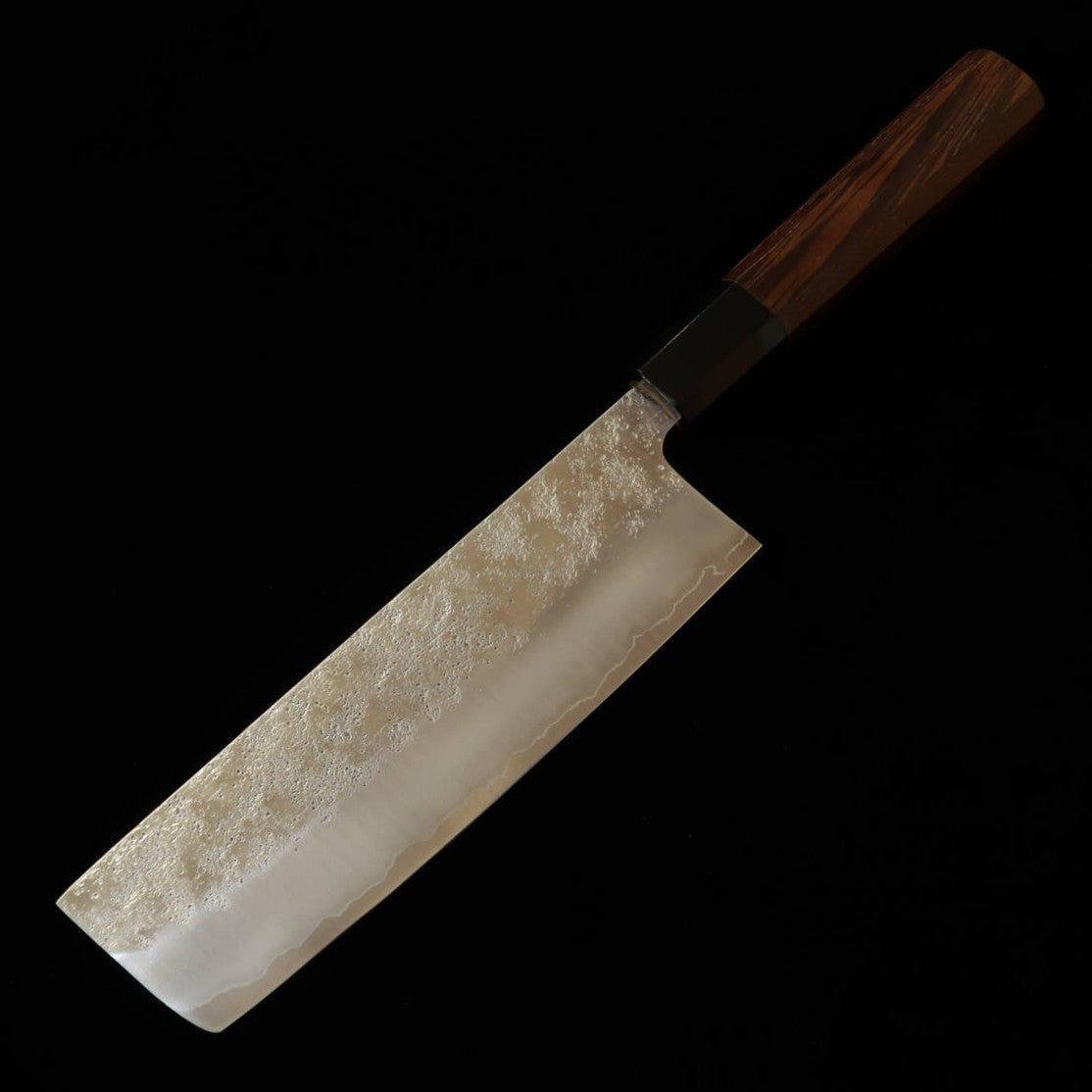 初心 HATSUKOKORO 銀嶺 菜切 銀紙三号 梨地 ウェンジ柄 (170mm)