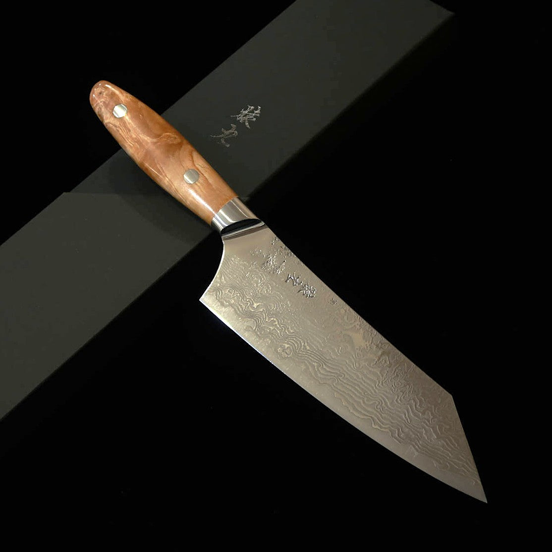 Enkyu ENKYU Bunka serie Higurashi SG2 Damasco, mango de raíz de karelia (burl) (180 mm)