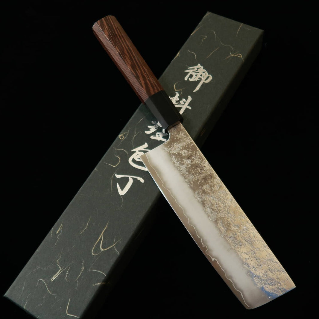 HATSUKOKORO Hatsukokoro Ginrei Gin-3, finition nashiji, Nakiri, manche en wengé (170 mm)